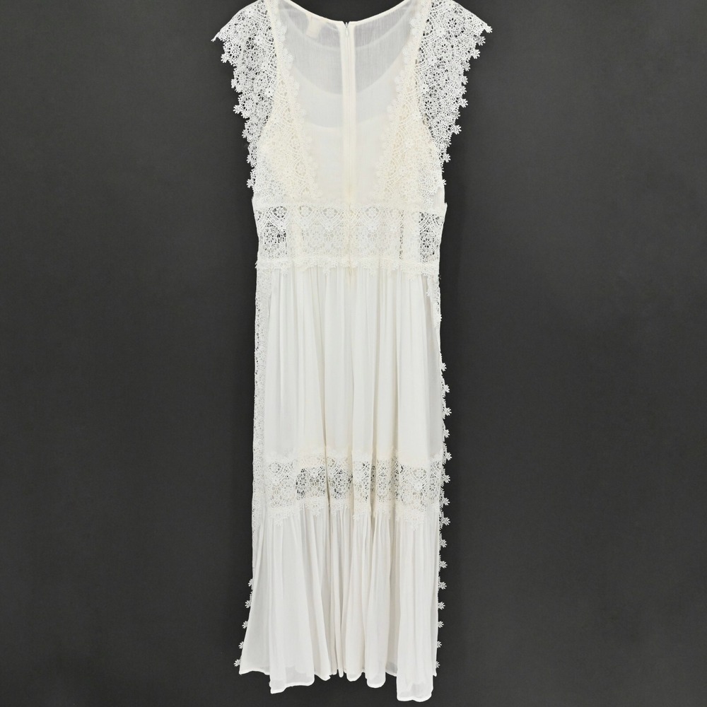 Sundance Boho Lace Maxi Dress Womens Size 10 White Cottagecore Romantic Hippie - Picture 3 of 9
